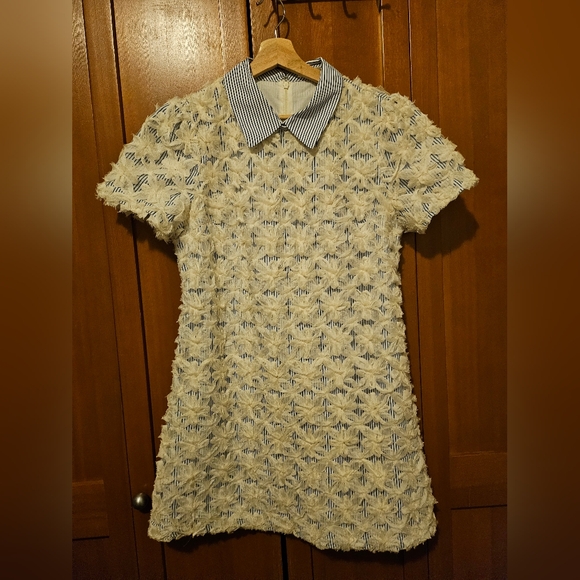 English Factory Premium Ribbon Embroidery Collared Dress | L | Off White - Picture 5 of 8